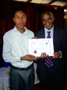 Jack Zulu receiving his certificate