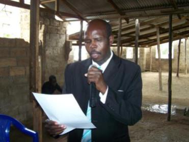 Pastor Mutamba giving a word of thanks